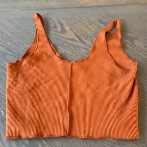 Burnt orange crop tank top